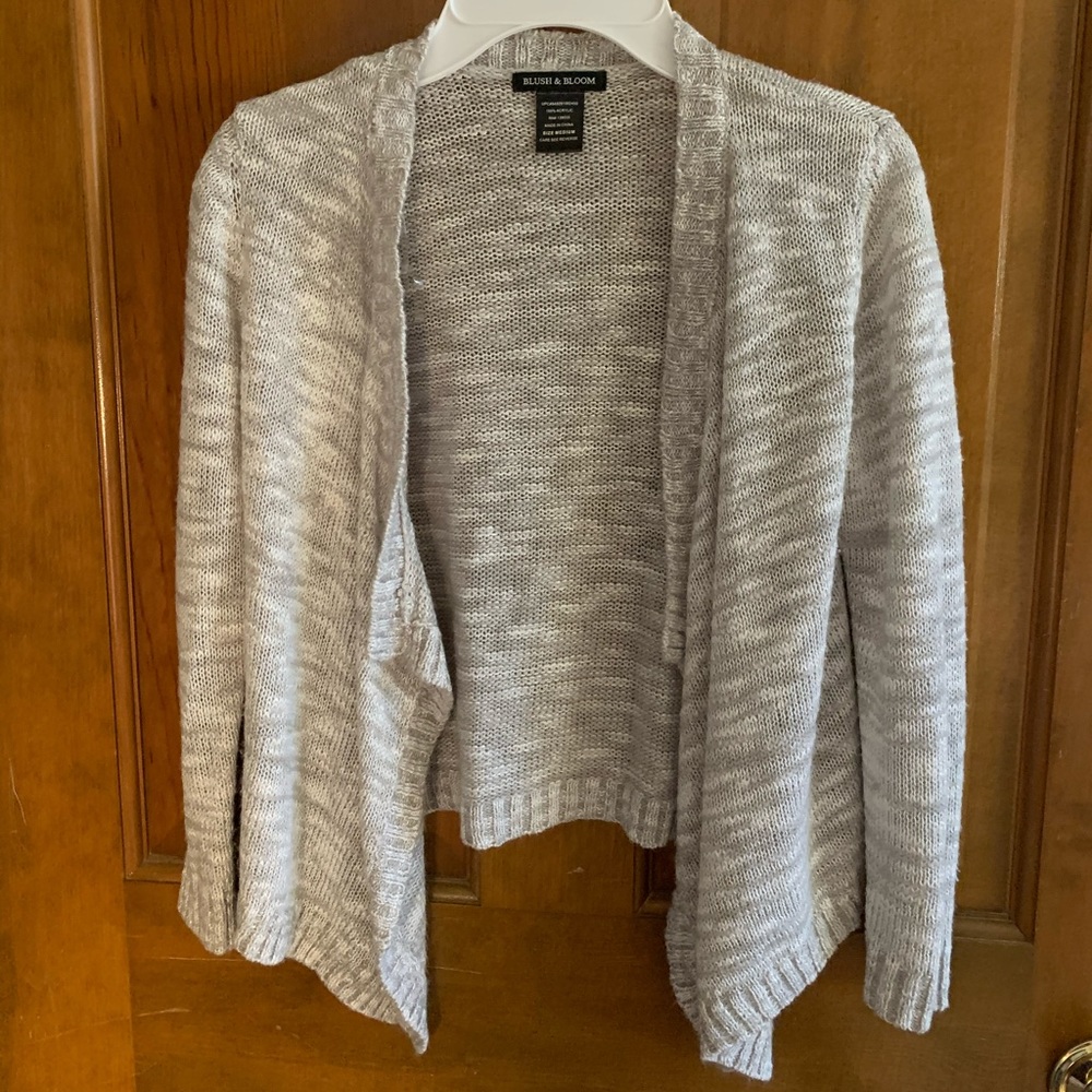 Blush & Bloom Gray and White Cardigan